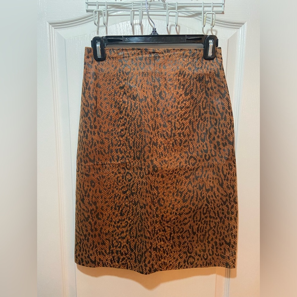 Amazing Vintage Leather Danier Animal print skirt